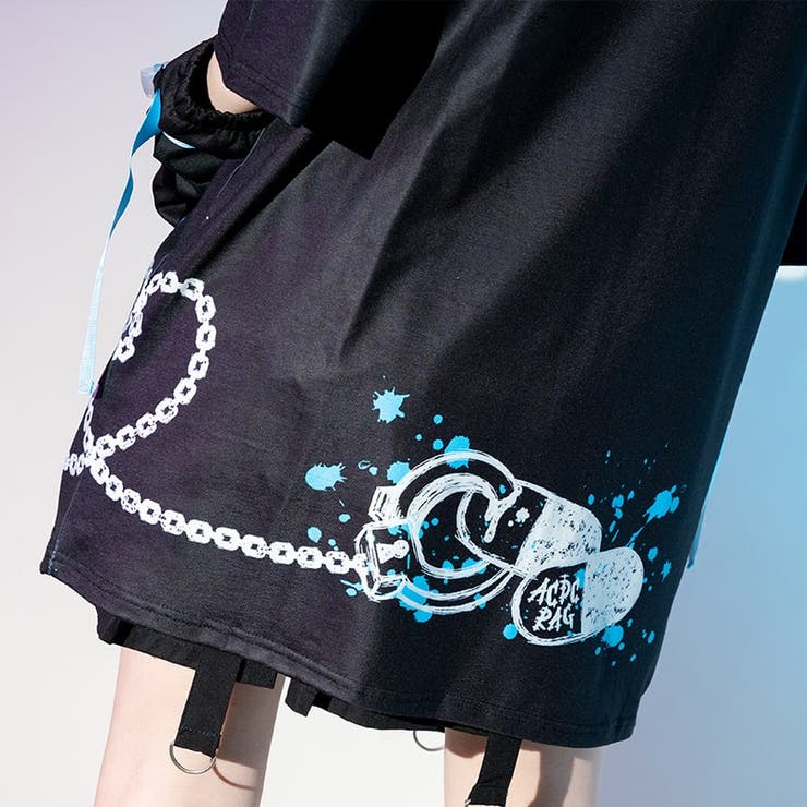 Tシャツ/原宿系/パンク/サイバー/病みかわいい/ファッション/レディース