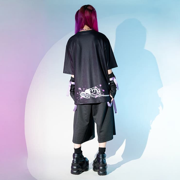 Tシャツ/原宿系/パンク/サイバー/病みかわいい/ファッション/レディース