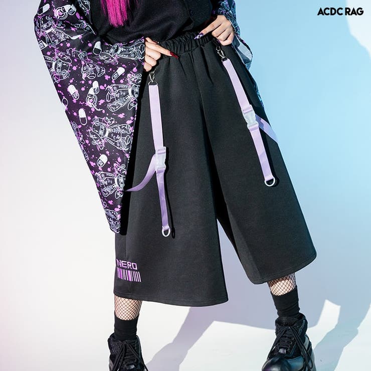 BLOODネロ ジャージ8分パンツ ワイドパンツ[品番：ACDW0002575