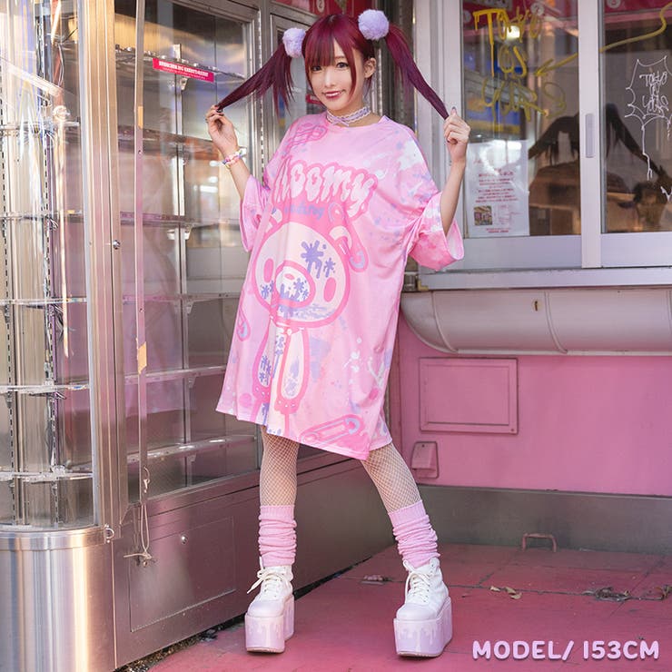 Tシャツ/半袖/ファンシー/ピンク/ゆめかわいい/病みかわいい/グロかわ/グル～ミ～/コラボ/原宿系