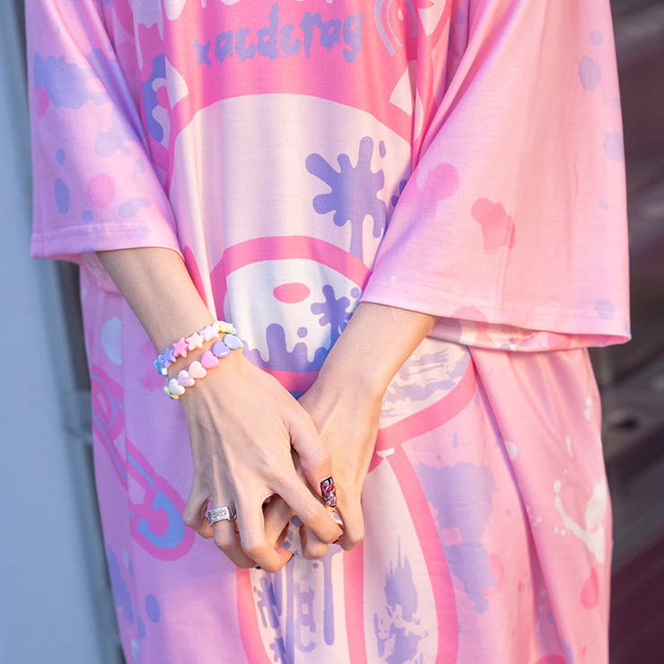 Tシャツ/半袖/ファンシー/ピンク/ゆめかわいい/病みかわいい/グロかわ/グル～ミ～/コラボ/原宿系