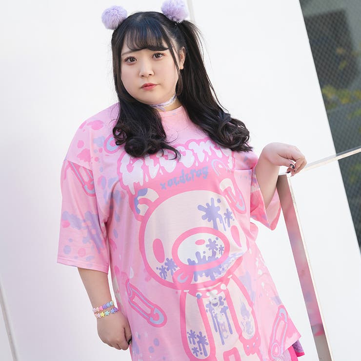 Tシャツ/半袖/ファンシー/ピンク/ゆめかわいい/病みかわいい/グロかわ/グル～ミ～/コラボ/原宿系
