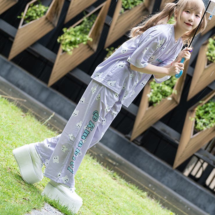 激レア！ milklim くま柄 ミントグリーン パンツ ズボン くまきち パンツ ボトムス[品番：ACDW0002084]｜ACDCRAG