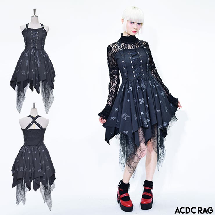 クロスワンピース ワンピース ゴスロリ[品番：ACDW0001701
