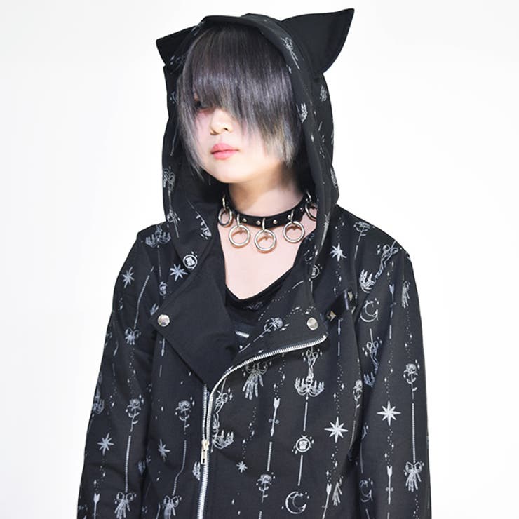 パーカー/ロング丈/猫耳/パンク/ロック/ゴシック/ファッション/原宿系/ダンス衣装/レディース/メンズ/V系