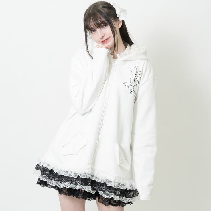 新規購入 ラビットBIGパーカー うさぎ うさ耳[品番：ACDW0002971 トップス
