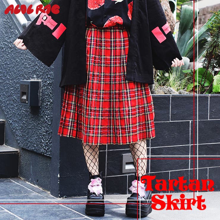 Mプリーツスカート チェック 赤[品番：ACDW0001477]｜ACDCRAG