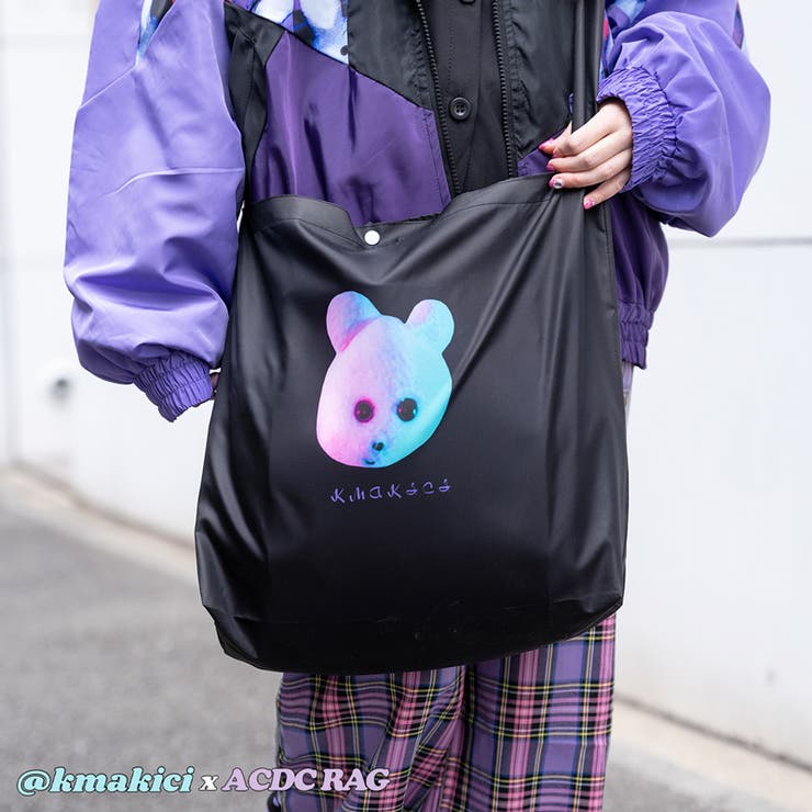 ネオンくまきちエコバッグ Kmakici ショルダー 品番 Acdw Acdcrag エーシーディーシーラグ のレディースファッション通販 Shoplist ショップリスト