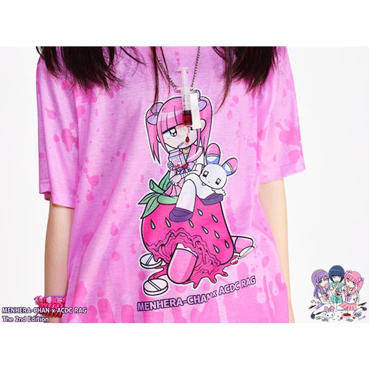 メンヘラちゃん ACDC コラボ　レアTシャツ ACDC RAG×メンヘラチャン新作！病みかわパンクコラボアイテムが