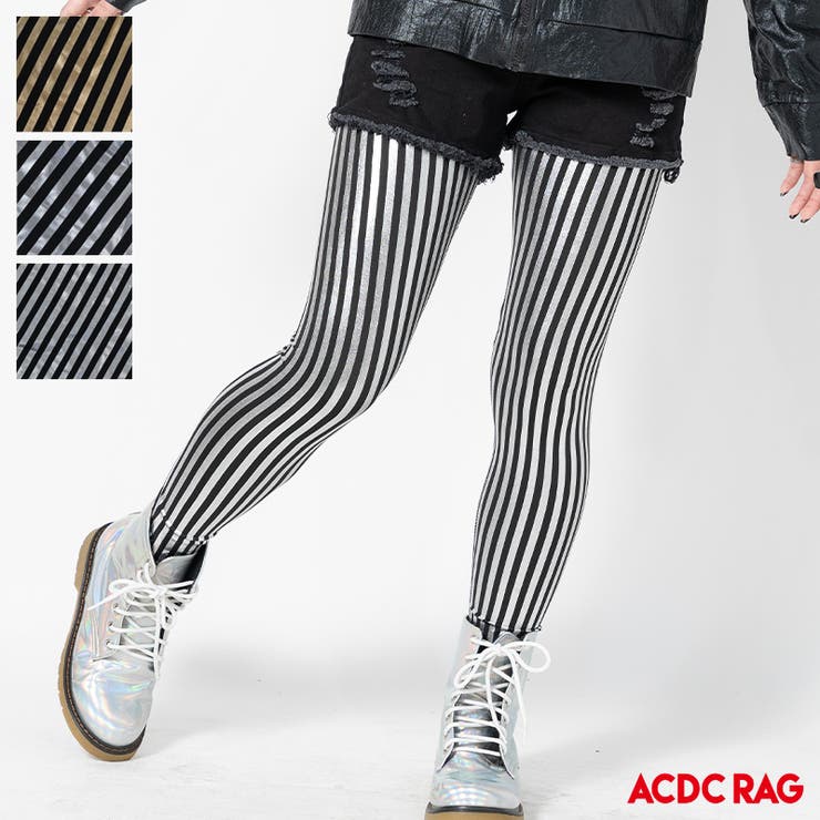 メタルストライプ レギンス メタリック[品番：ACDW0002207