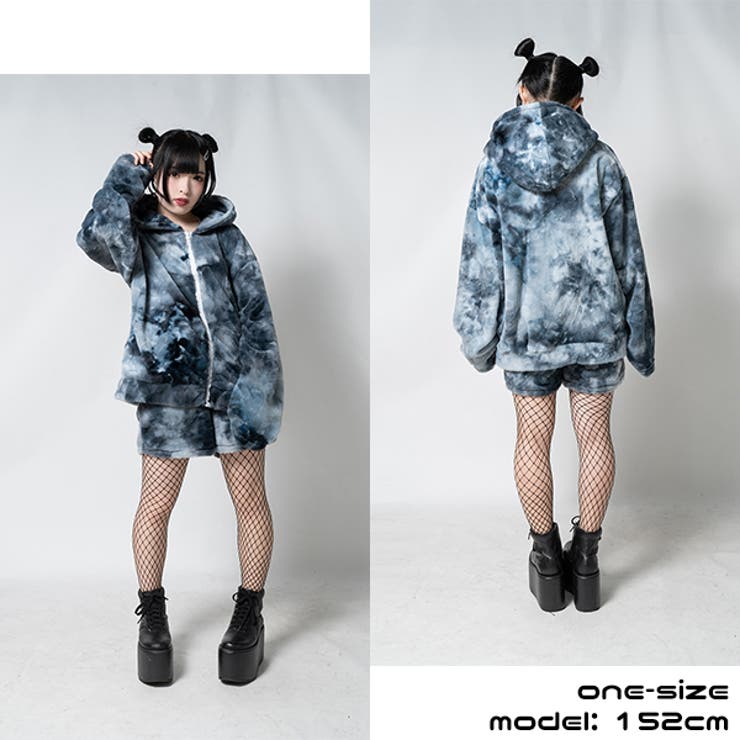 モコモコジップパーカー フェイクファー フーディ[品番