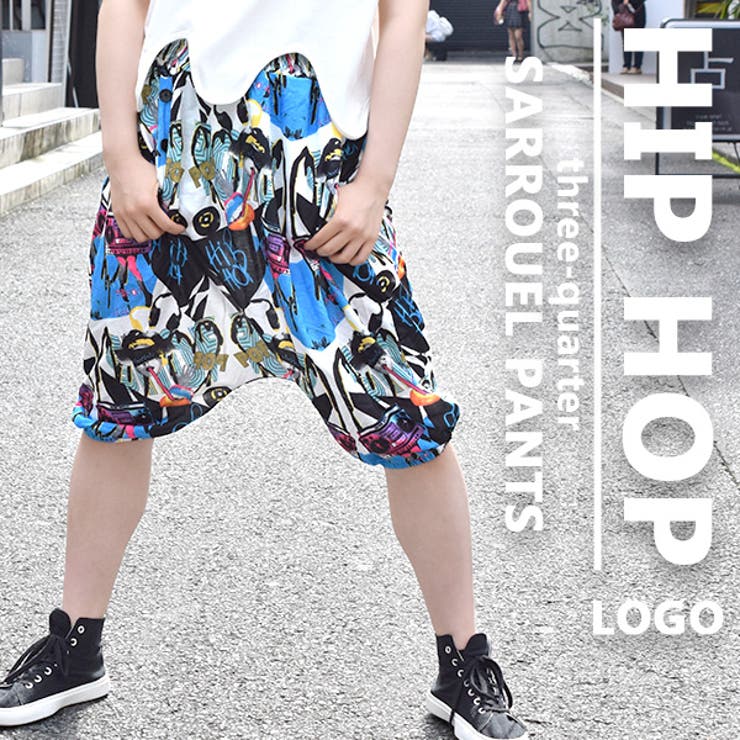 HIPHOPロゴ 7分丈サルエルパンツ サルエルパンツ[品番