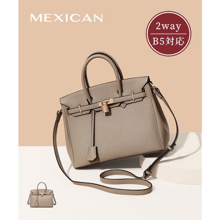 PUレザー南京錠付きトートバッグ[品番：ACEW0000612]｜MEXICAN