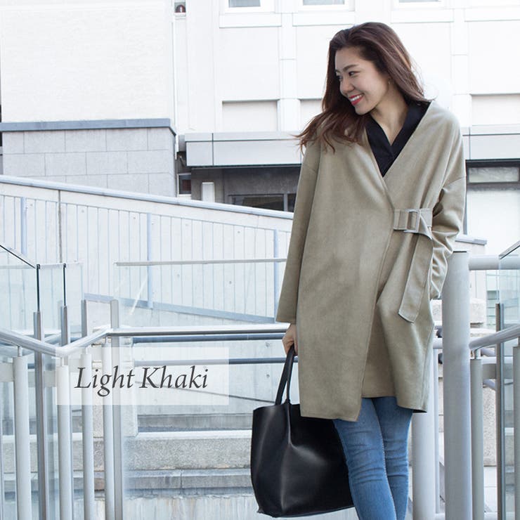 スエードノーカラータイロッケンコート | A.NATALY | 詳細画像4 