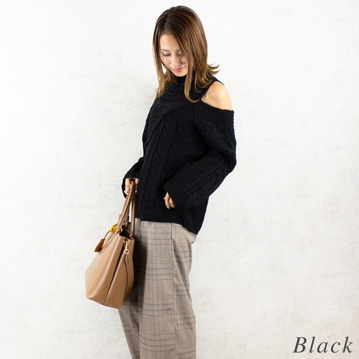 編地切替オープンショルダーニット | A.NATALY | 詳細画像7