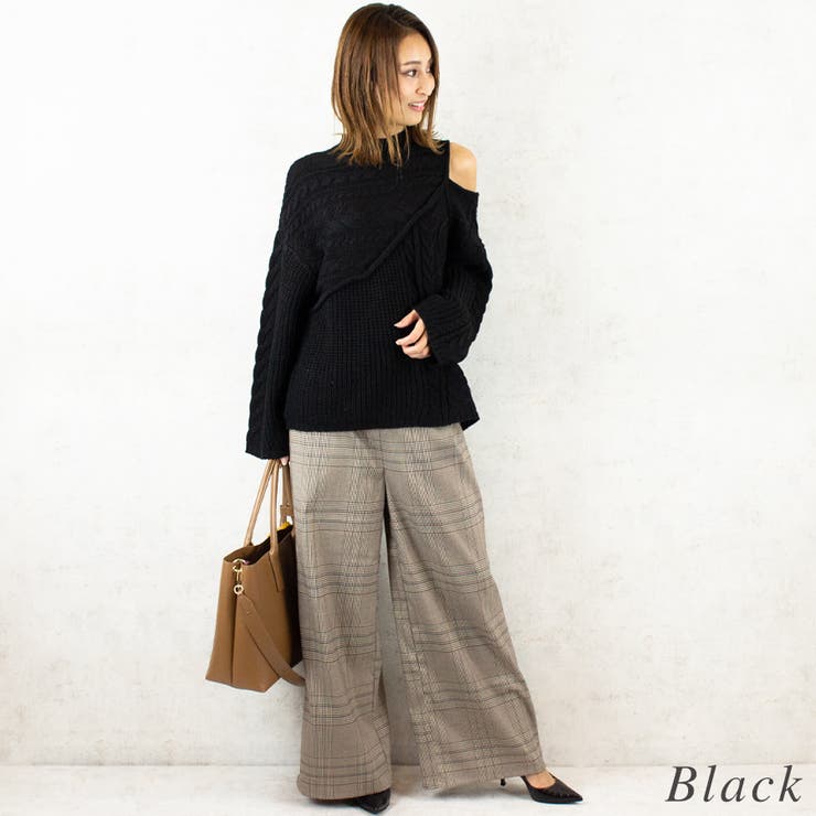 編地切替オープンショルダーニット | A.NATALY | 詳細画像8