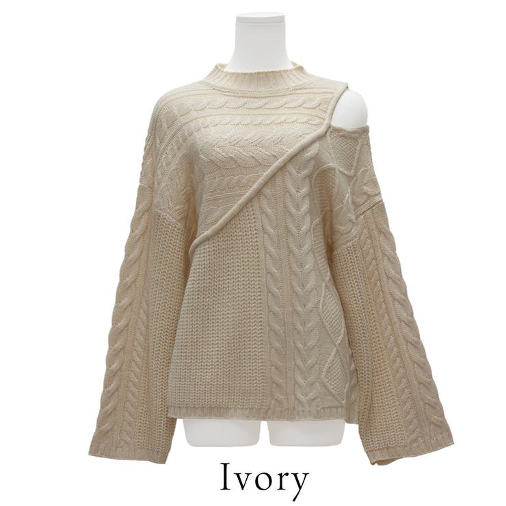 編地切替オープンショルダーニット | A.NATALY | 詳細画像9