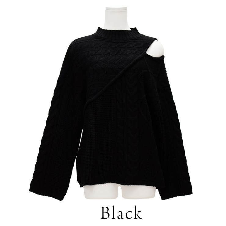 編地切替オープンショルダーニット | A.NATALY | 詳細画像12