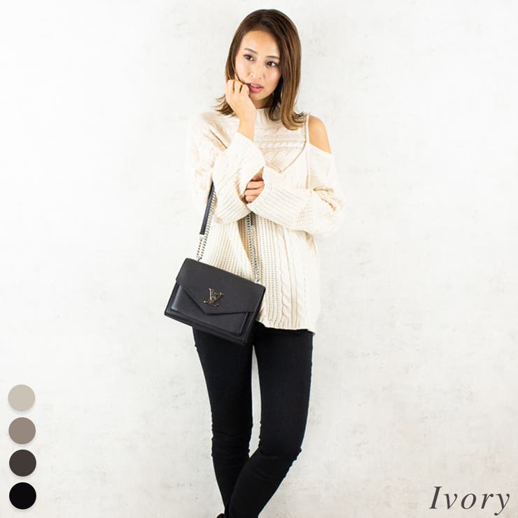 オフ | 編地切替オープンショルダーニット | A.NATALY