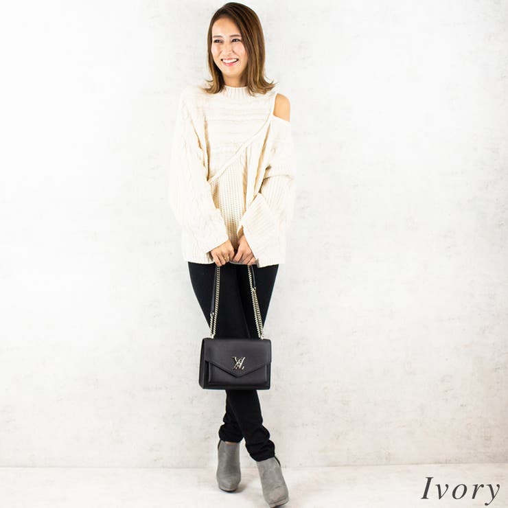 編地切替オープンショルダーニット | A.NATALY | 詳細画像4