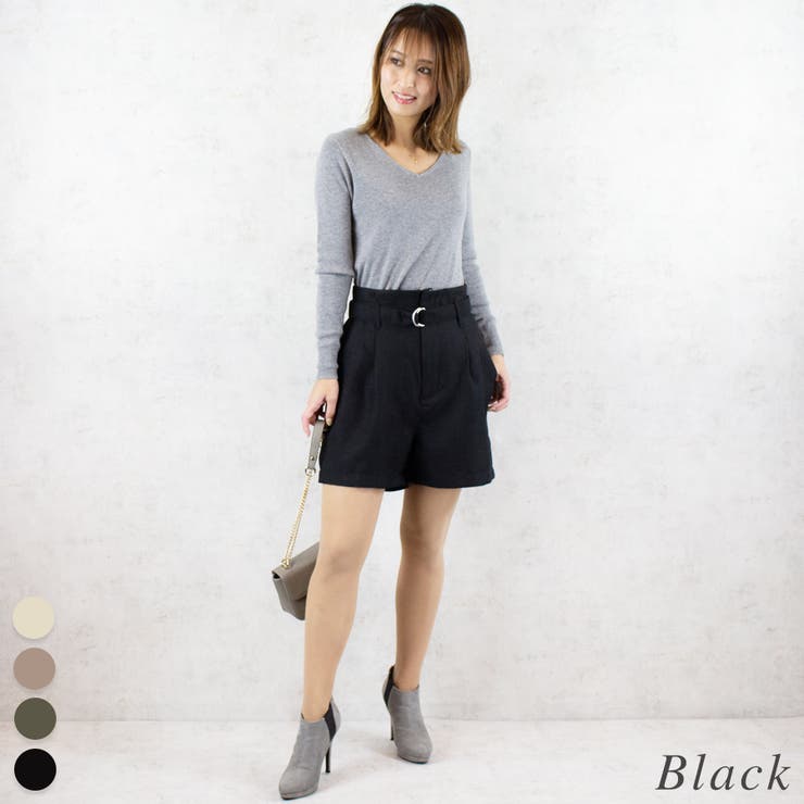 ブラック | センタープレスショートパンツ | A.NATALY