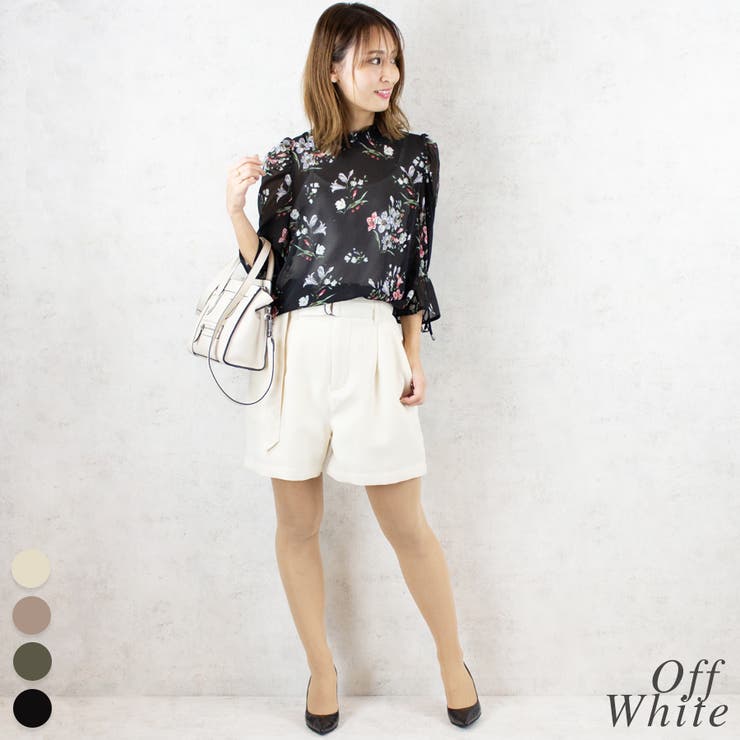 オフホワイト | センタープレスショートパンツ | A.NATALY