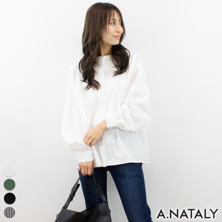 オフホワイト | タックショルダーブラウス | A.NATALY