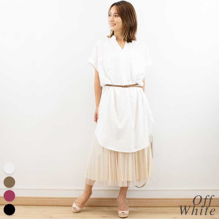 オフホワイト | ツーポケスキッパーロングシャツ | A.NATALY