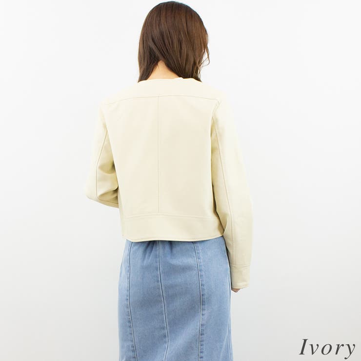 フェイクレザーノーカラージャケット | A.NATALY | 詳細画像3 