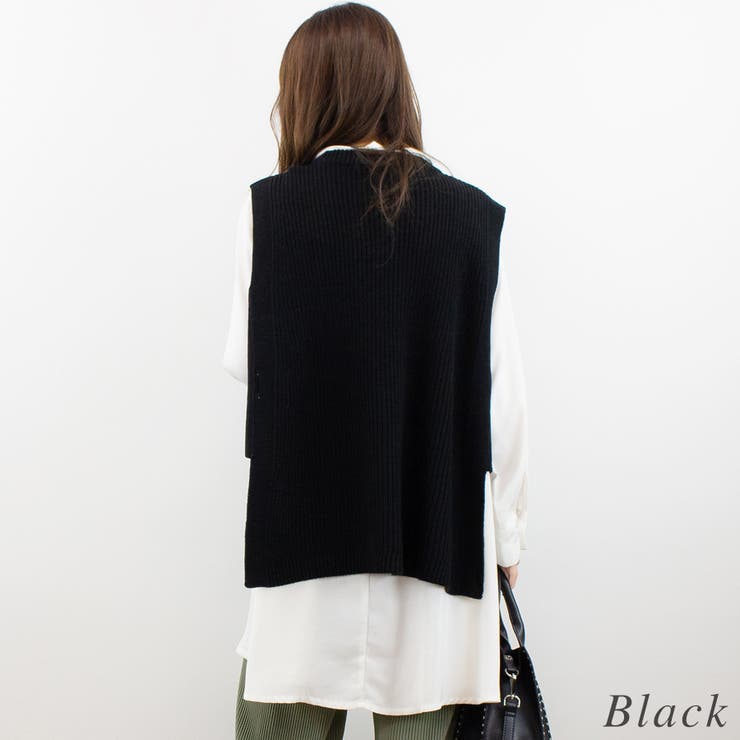 サイドスリットニットベスト[品番：ACTW0003956]｜A.NATALY
