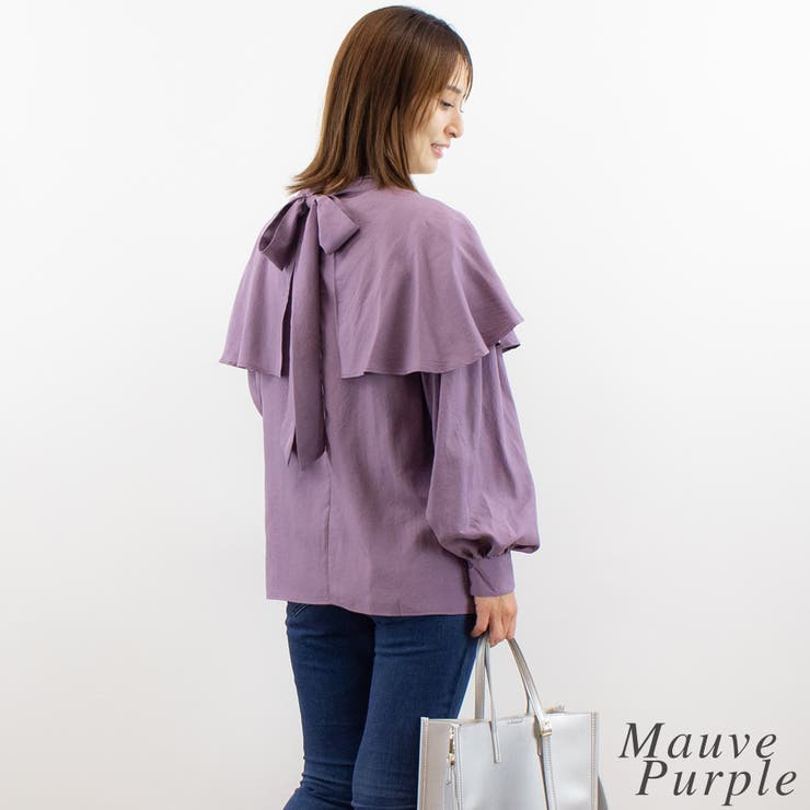 バックリボンケープブラウス | A.NATALY | 詳細画像1 