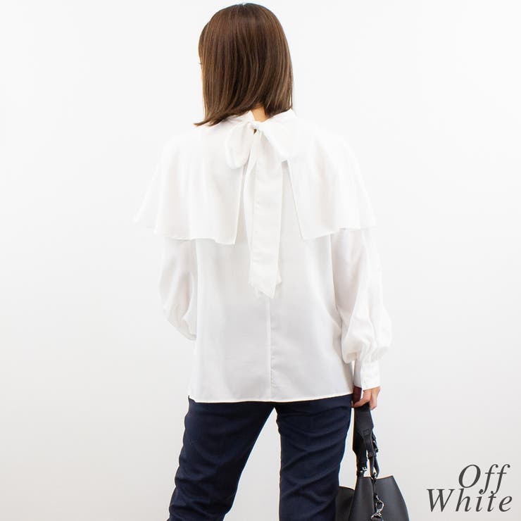 バックリボンケープブラウス | A.NATALY | 詳細画像3 