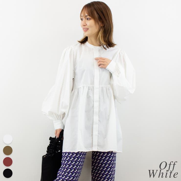 オフホワイト | ワンティアードシャツブラウス | A.NATALY