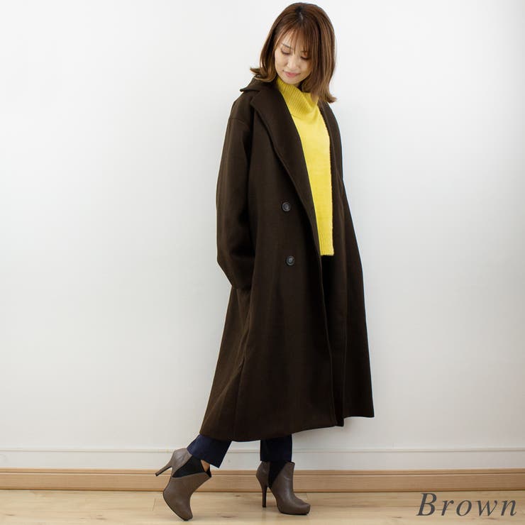 フェイクウールダブルチェスターコート | A.NATALY | 詳細画像5 