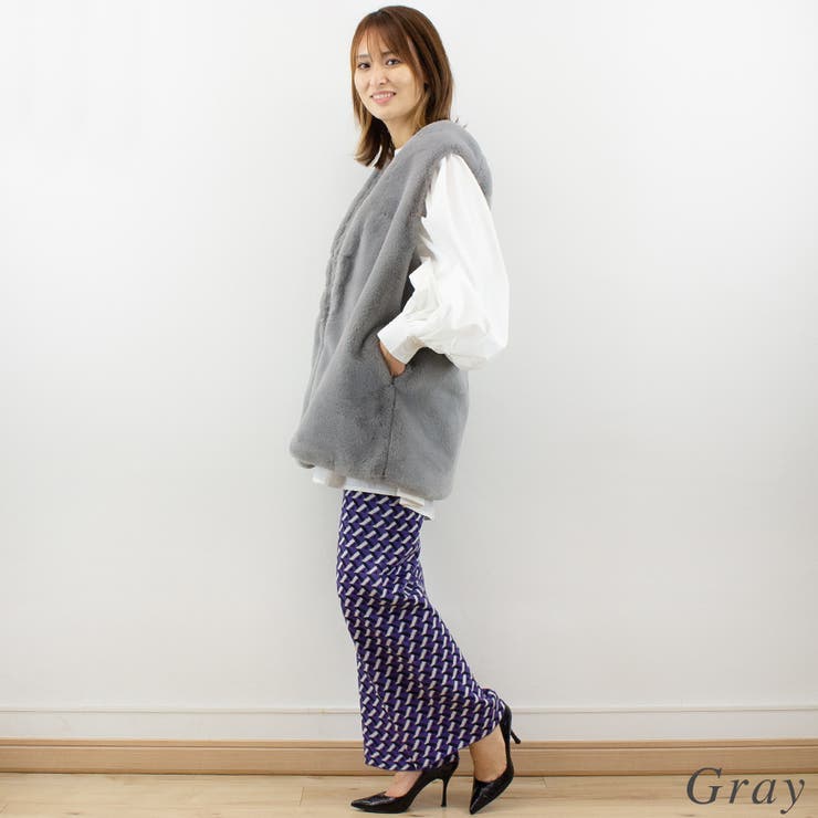 フェイクファーミドル丈ジレ | A.NATALY | 詳細画像4