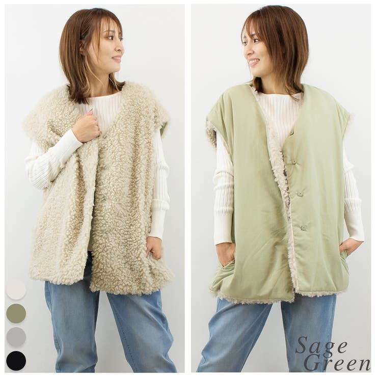 リングファー×オフトンリバーシブルベスト | A.NATALY | 詳細画像11 