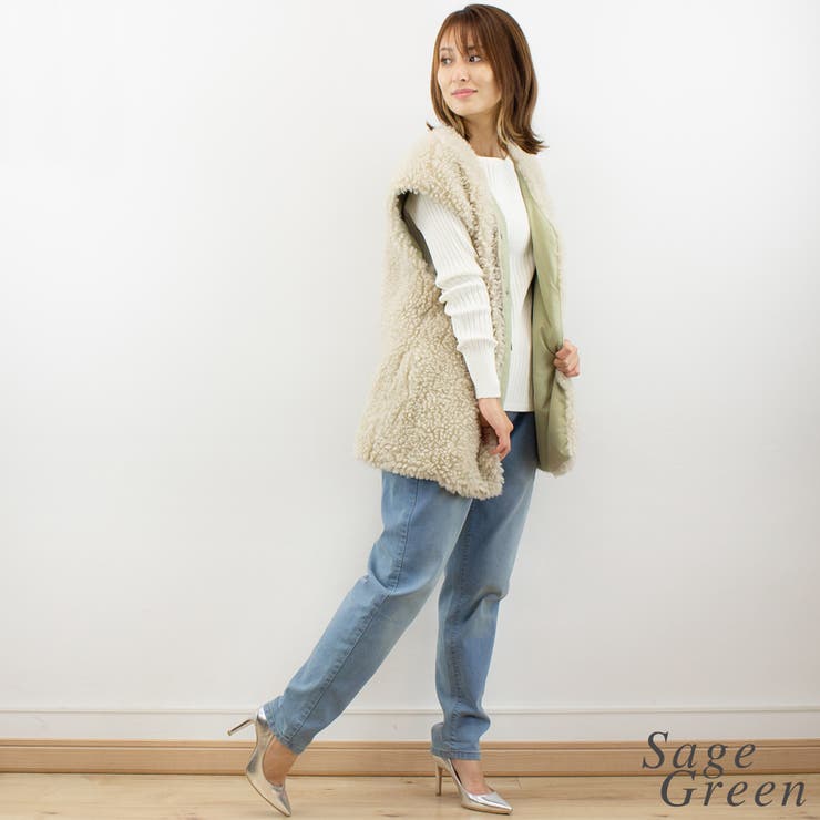 リングファー×オフトンリバーシブルベスト | A.NATALY | 詳細画像15 