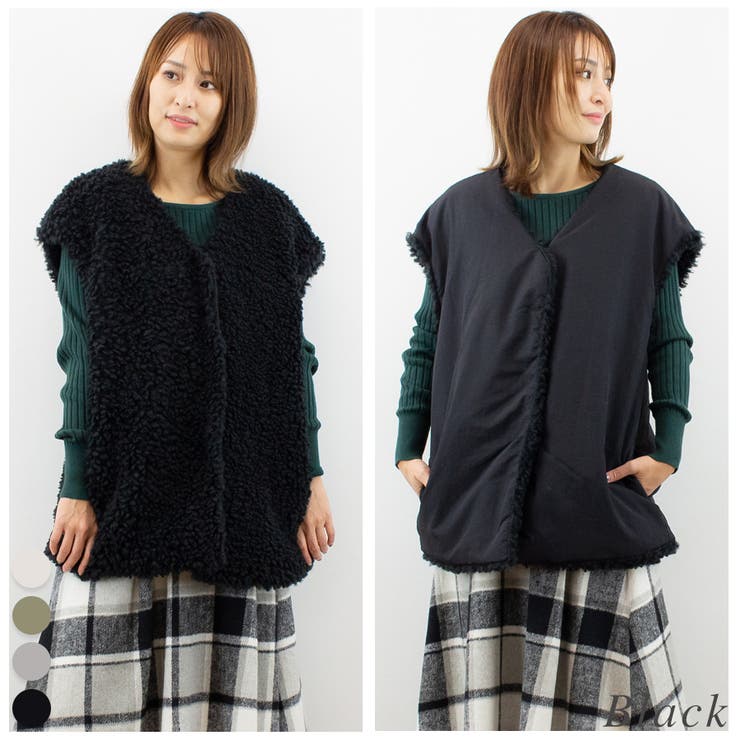 リングファー×オフトンリバーシブルベスト | A.NATALY | 詳細画像16 