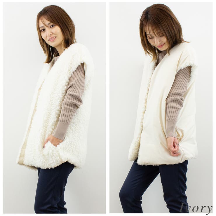 リングファー×オフトンリバーシブルベスト | A.NATALY | 詳細画像2 