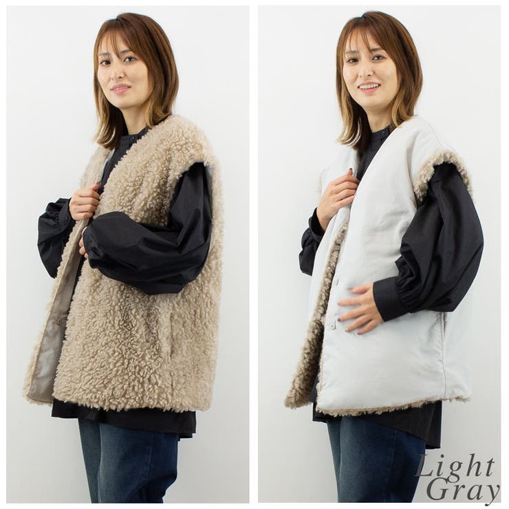 リングファー×オフトンリバーシブルベスト | A.NATALY | 詳細画像7 