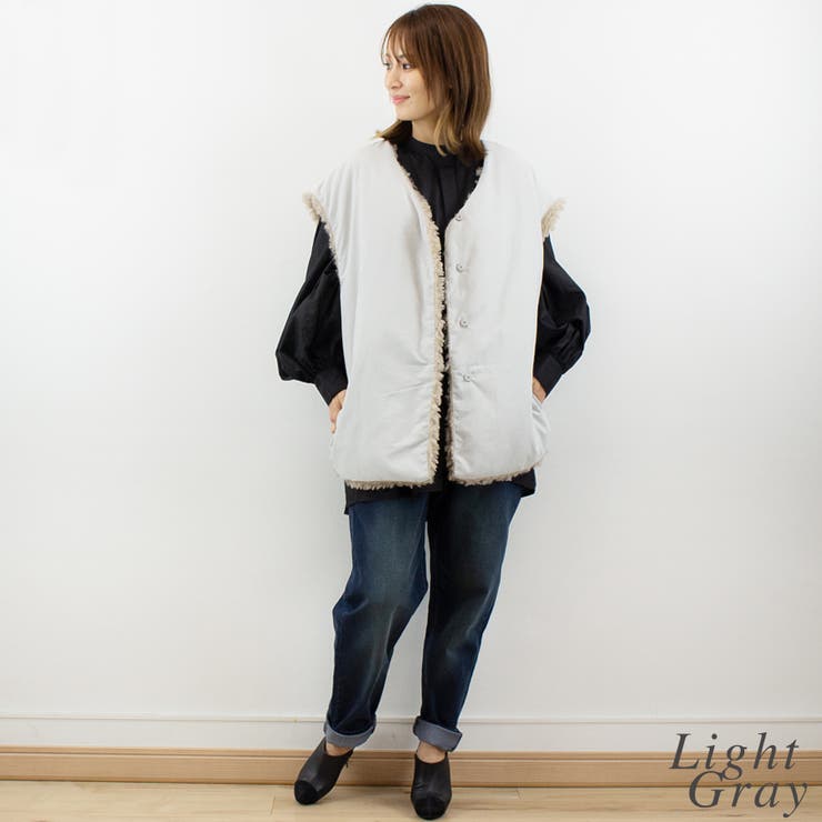 リングファー×オフトンリバーシブルベスト | A.NATALY | 詳細画像9 