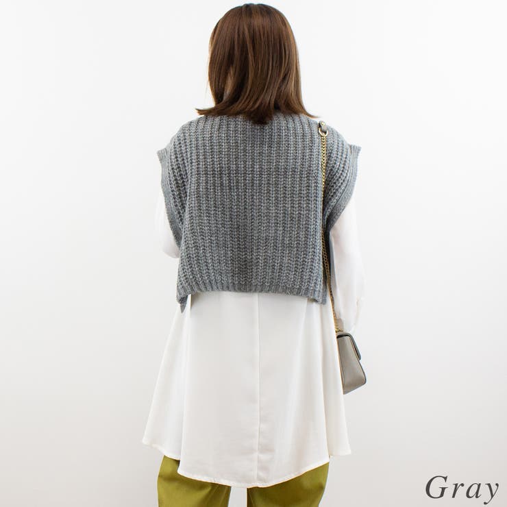 モヘアタッチケーブルクロップドベスト | A.NATALY | 詳細画像1 