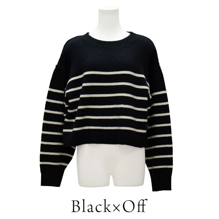 アルパカタッチボーダークロップドニット | A.NATALY | 詳細画像9 