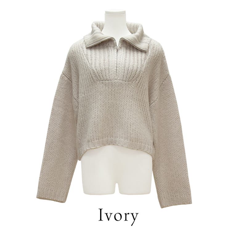 起毛糸ハーフジップニット | A.NATALY | 詳細画像9 