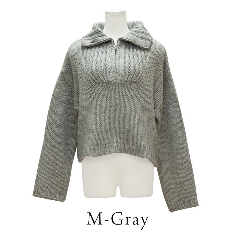 起毛糸ハーフジップニット | A.NATALY | 詳細画像11 