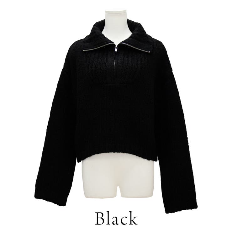 起毛糸ハーフジップニット | A.NATALY | 詳細画像12 