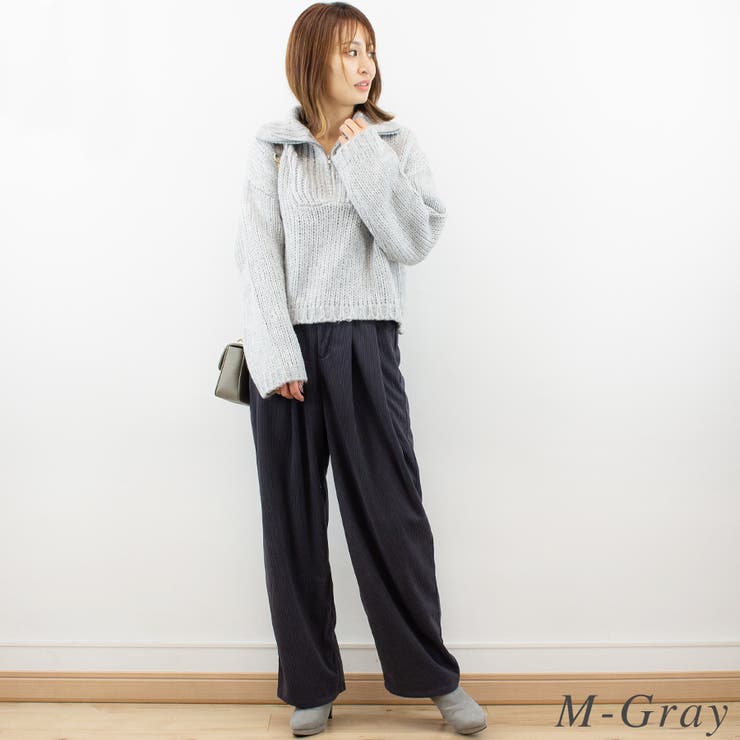 起毛糸ハーフジップニット | A.NATALY | 詳細画像6 