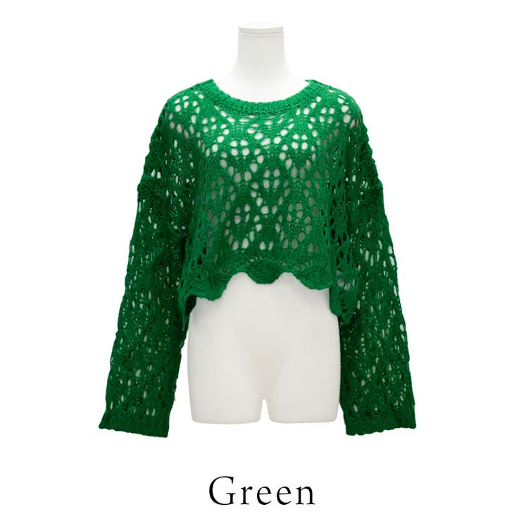 起毛糸透かし編みニット | A.NATALY | 詳細画像10 