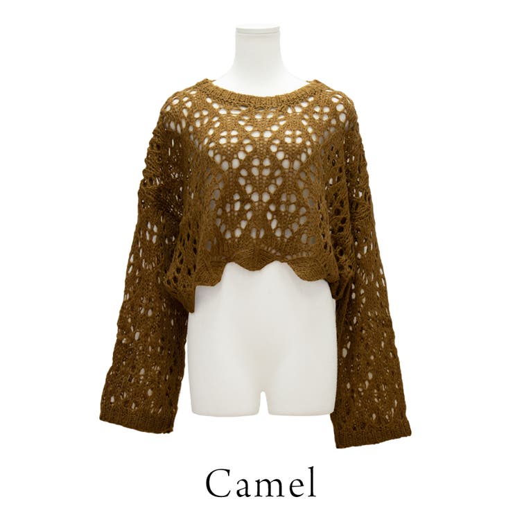 起毛糸透かし編みニット | A.NATALY | 詳細画像11 