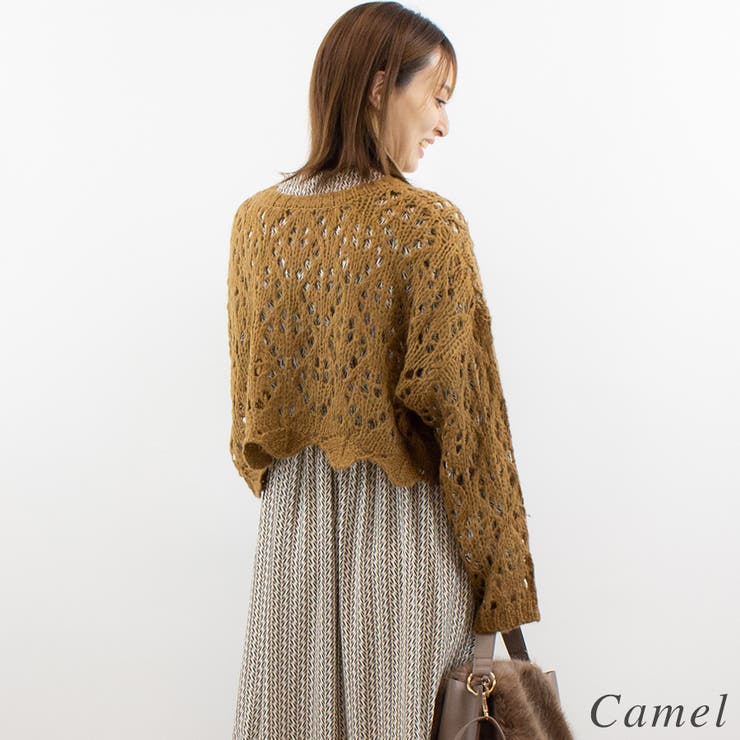 起毛糸透かし編みニット | A.NATALY | 詳細画像1 